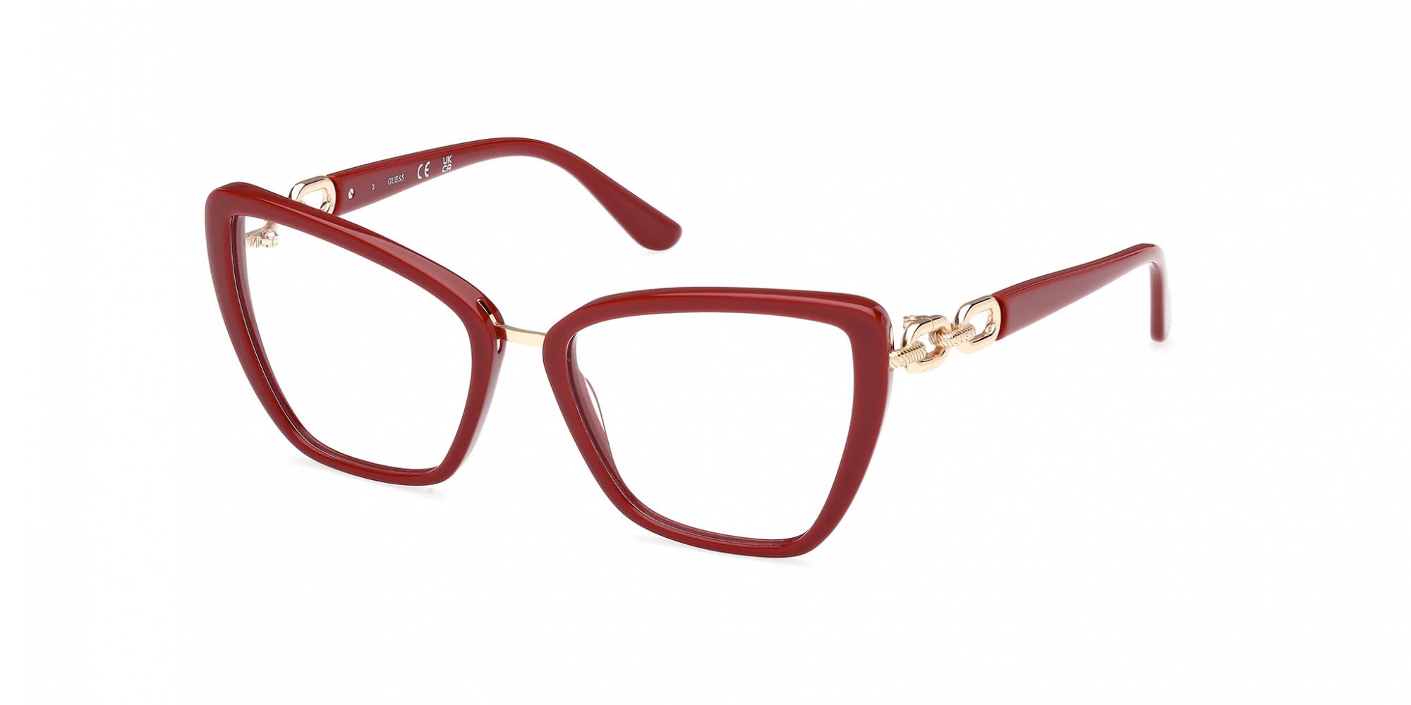 Guess , Glasses, Female, Red, 55 Mm, Stylish Eyeglasses In Red