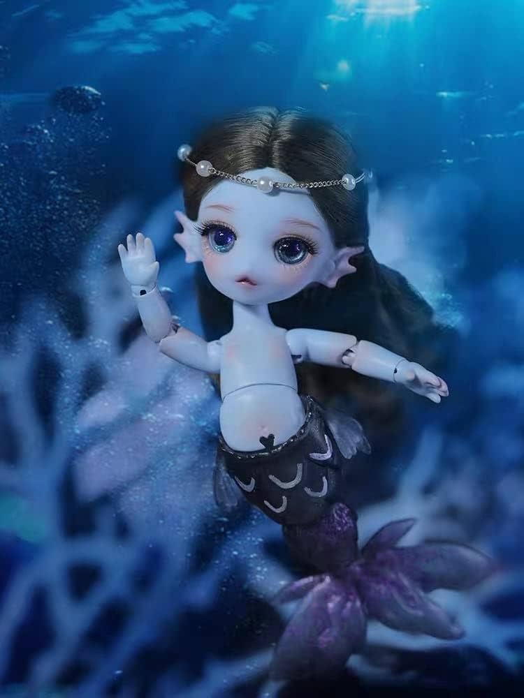 マーメイド 球体関節人形 bjd 人魚 カスタムドール ブルー 童話 フルメイク 494df39fe50ee8b84678eb574e9f71