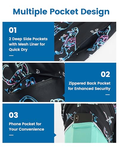 Image of maamgic Mens Swim Trunks with Compression Liner 7 Inch Inseam Mens Bathing Suit Quick Dry Swimming Trunks Swimsuit