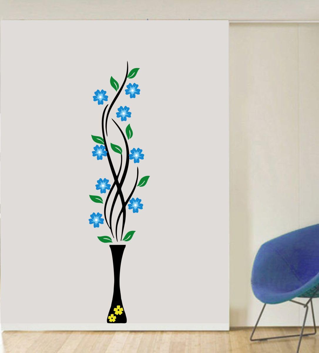 Decor Villa™ Flowerpot 3D Big Size Wall Sticker JUST Peel & Stick New Modern Art & Trendy Wall Stickers for Home Decoration, Living Room,Office etc Size- (Multicolor, 91 X 45 Cm) (B0CX5DDPY8) Amazon Price History, Amazon Price Tracker