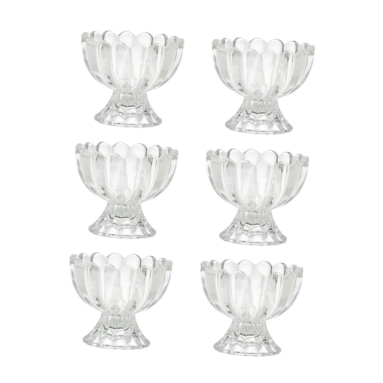 Gatuida Coppa Dessert in Vetro 100ml 6 Pezzi per Gelato e Budino | Superficie Liscia, Stampaggio Monopezzo, Coppette Trasparenti, Formato Compatto per Servizio Tavola