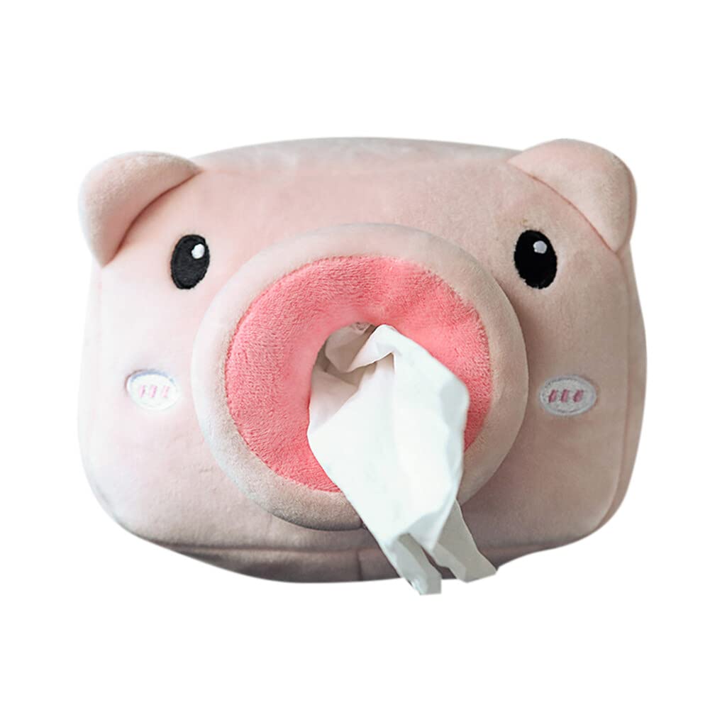 Car Backseat Tissue Holder Organizer Mount Cute Pink Pig Paper Dispenser Storage Case Universal for Cars Vehicles Headrest Armrest Dashboard Napkin Box Mask Holder (Pink)