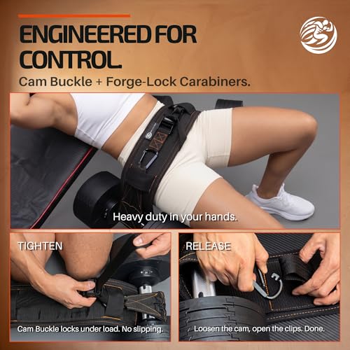 Image of DAY-X Hip Thrust Belt for Dumbbells, Kettlebells & Plates Tested Up to 300 lbs - 3-Mode Hip Thrust + Dip Belt + Squat Yoke - Heavy Duty Glute Workout Equipment - Booty Belt for Home & Gym - DAYCrafterGear