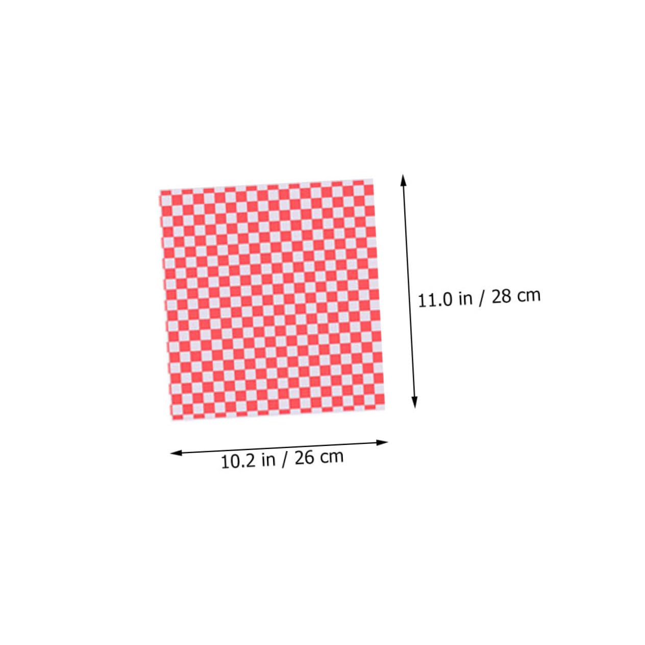 STOBAZA 200Sheets Checkered Grease Food Wrapping Paper Oil Mat for Fried Foods for Parties and Catering Events Convenient Food Blotting