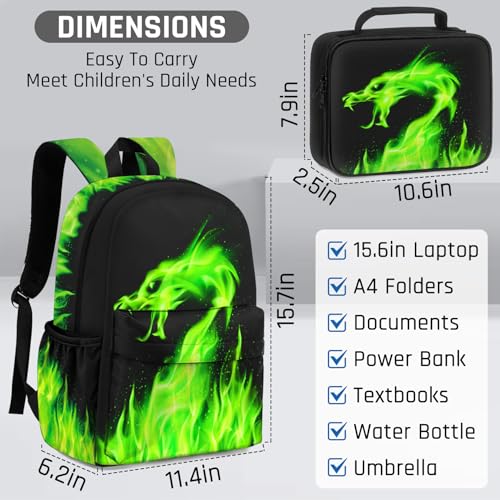 Kids Backpack for Boys，3PCS Boys Backpack with Lunch Box Set for Children Elementary Middle School Students，Lightweight School Bookbag for Travel and Daily Use2