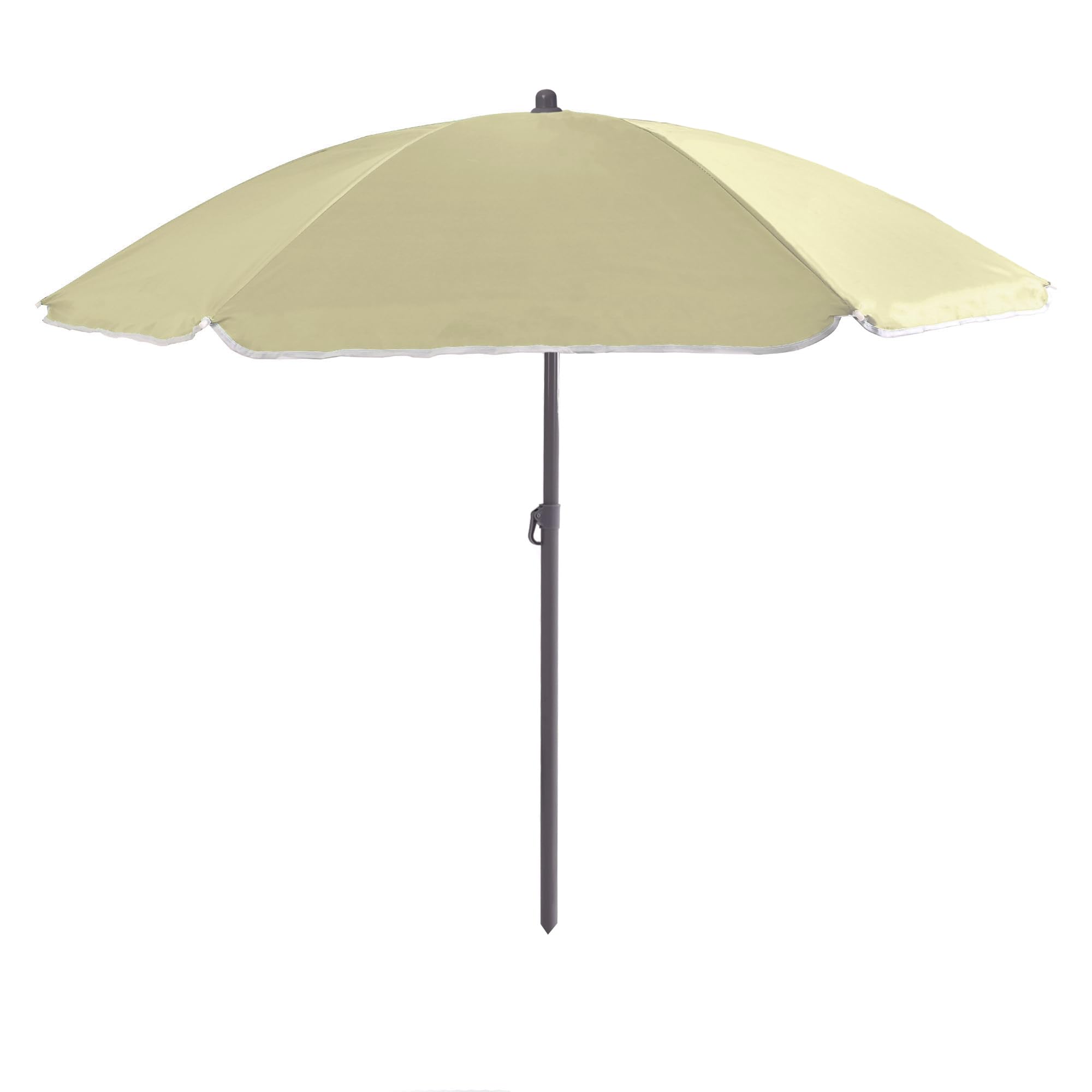 Out There! 2.4m Garden Parasol Umbrella Sun Shade with Adjustable Height Tilt Function and UPF40+ Protection (Cream)