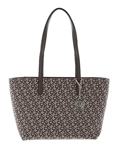 DKNY Bryant-Bolsa de Transporte con Logotipo Revestido, Muertos para Mujer, Chino/Truffle, M