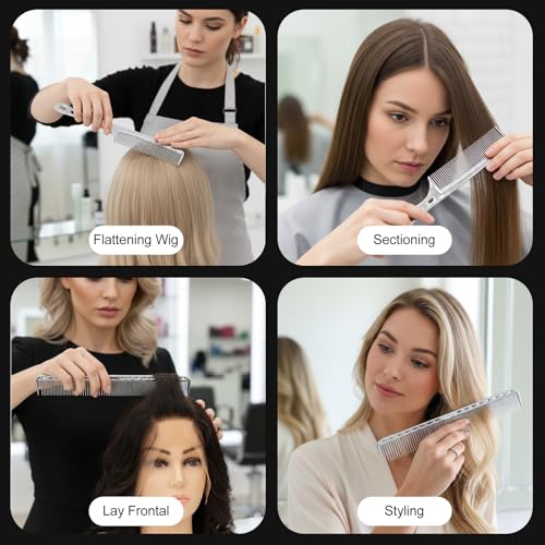 Peine de metal para cabello, 2 piezas, aluminio, antiestático miniatura 7