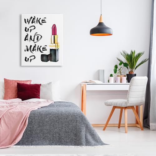 Image of Wake Up and Make Up Typography, 30 x 40 Inch Canvas Wall Art