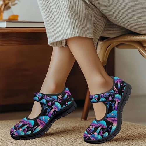 Jeiento Slip On Mushroom Pattern Mary Jane Flats Ballet Flats Shoes for Women Casual Dress Shoes3