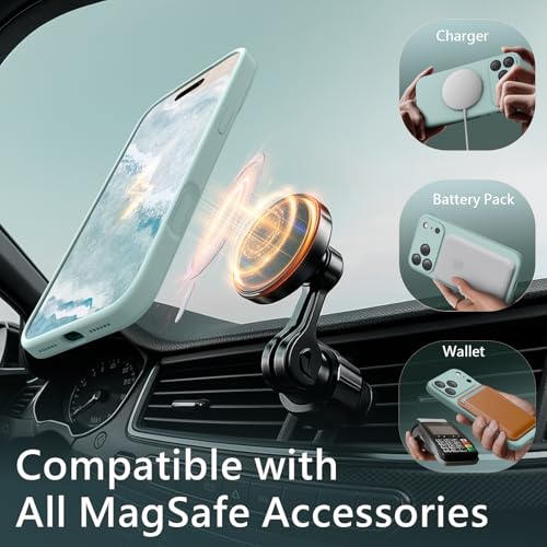 Image of FireNova Magnetic for iPhone 17 Pro Case, Compatible with MagSafe, [Integrated Silicone Camera Control Button] [Camera Protection] Anti-Scratch Microfiber Lining Phone Case, 6.3 inch, Mint Green