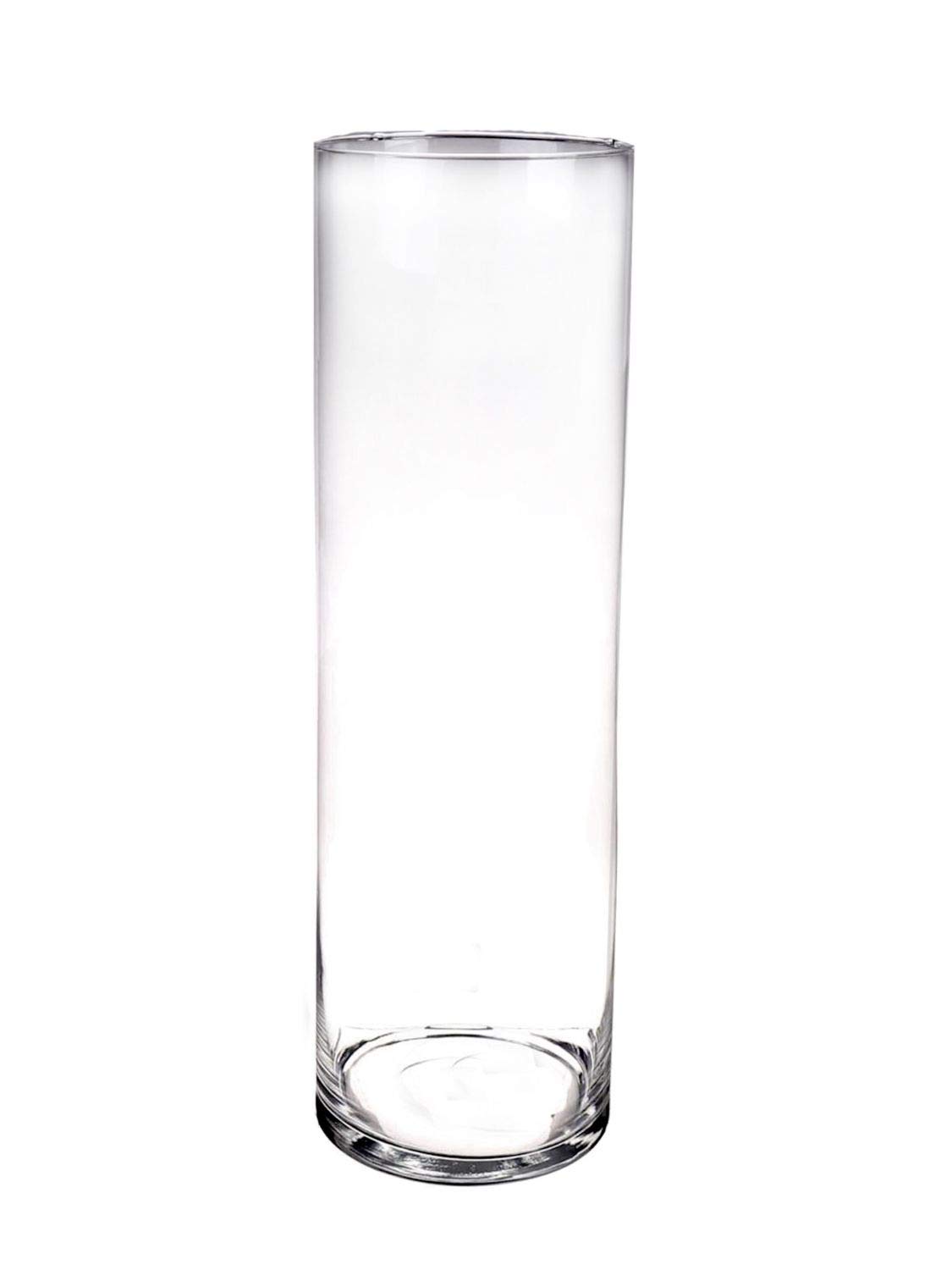 INNA-Glas Sanya Air Cylindrical Floor Vase, Transparent, 50 cm, Ø15cm - Glass Vase - Glass Vase