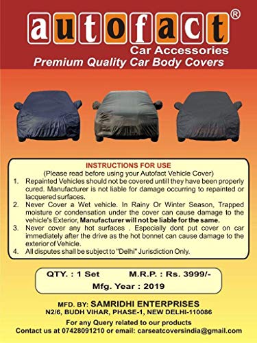 Image of Autofact Car Body Cover Compatible for Nissan Datsun Go Plus with Mirror Pockets (Navy Blue)