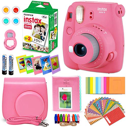 FujiFilm Instax Mini 9 Instant Camera Flamingo Pink + Fuji INSTAX Film