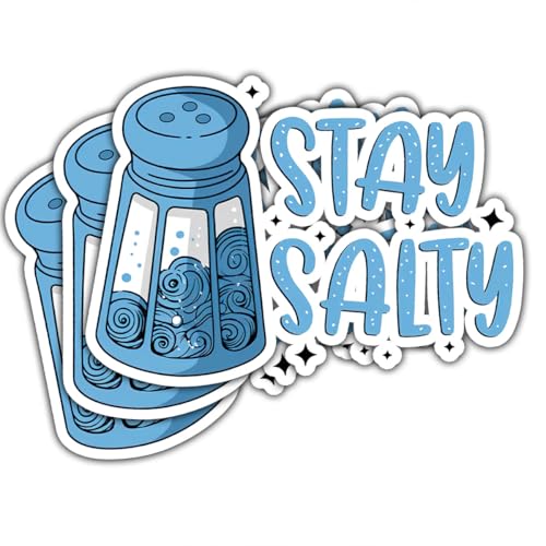 3Pcs Stay Salty Bumper Sticker Funny Stay Salt Sticker Gifts Beach Salty Sticker Beachy Gift Salt Decals Stay Salty Stickers Salty Life Decal for Laptop Water Bottle Toolbox Car 3