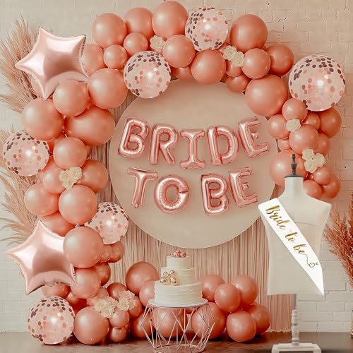 Image of Party Propz Bridal Shower Decorations Kit - Large 49 Pcs, Balloon Decoration Kit | Bride to Be Decoration Set Combo | Bachelorette Party Decorations | Confetti, Foil Balloons For Decoration