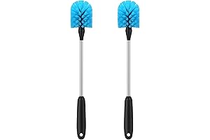 Stainless Steel Water Bottle Scrubbing Brush Kit for Glasswares and More