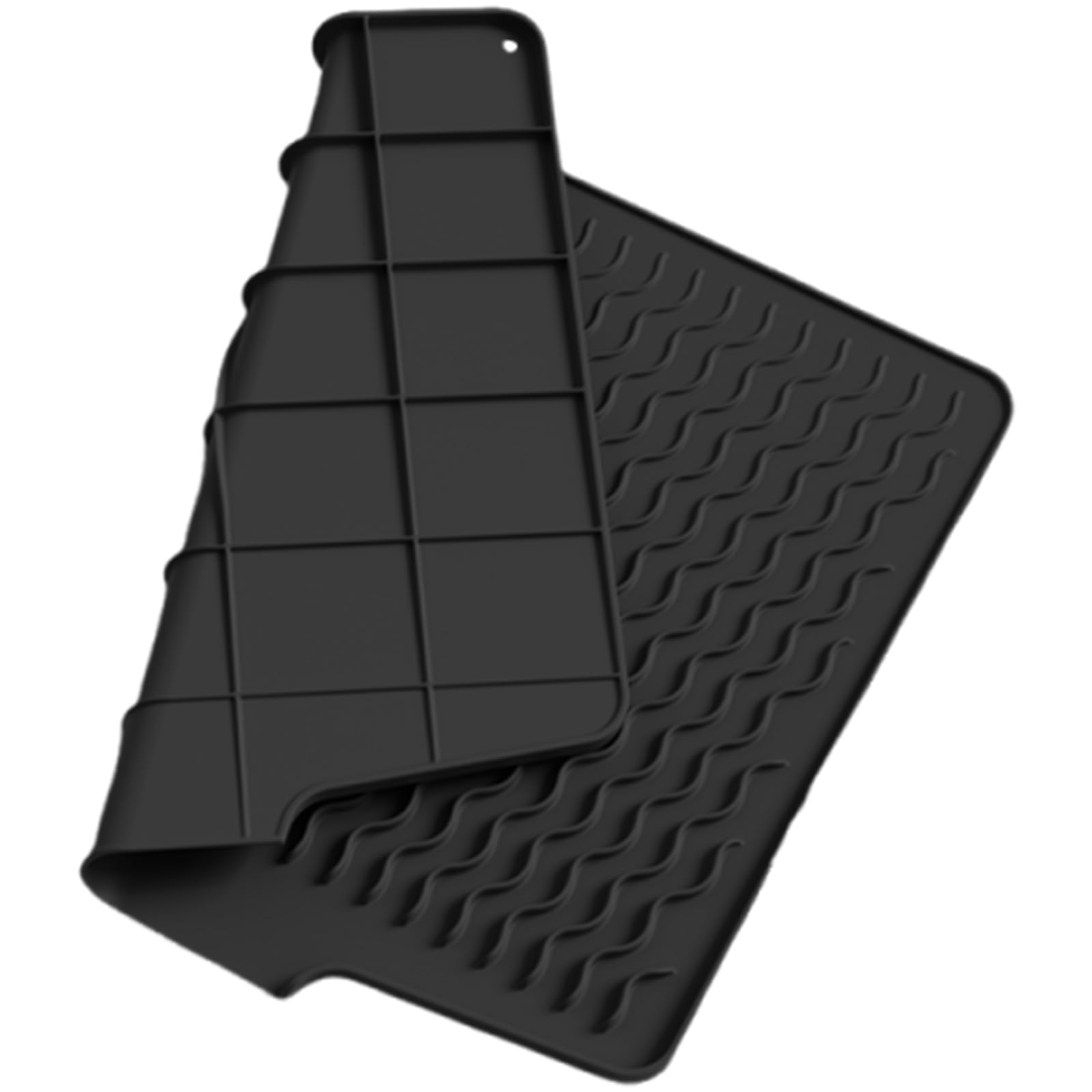 Woedpez Food Grade Silicone Drying Mat Waterproof Heatproof Sink Tray for Utensils Drainage Rack Countertops Organiser Nonslip Sink Drying Pad for Dishes