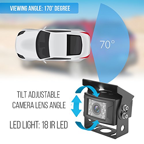 Image of Pyle 7'' Monitor Vehicle Safety System - Built in 2.4Ghz Antenna Wireless Video Transmitter & Receiver Waterproof Rated 1 Camera Connectivity w / Night Vision for Bus Truck Trailer Van