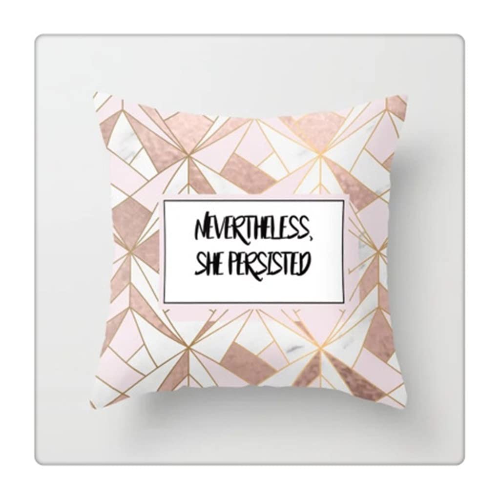 MFJGHU Rose Gold Pillowcase Polyester Peachskin Pillow Case Home Sofa Throw Cover Short Plush Velvet Bed Decoration(Style C)