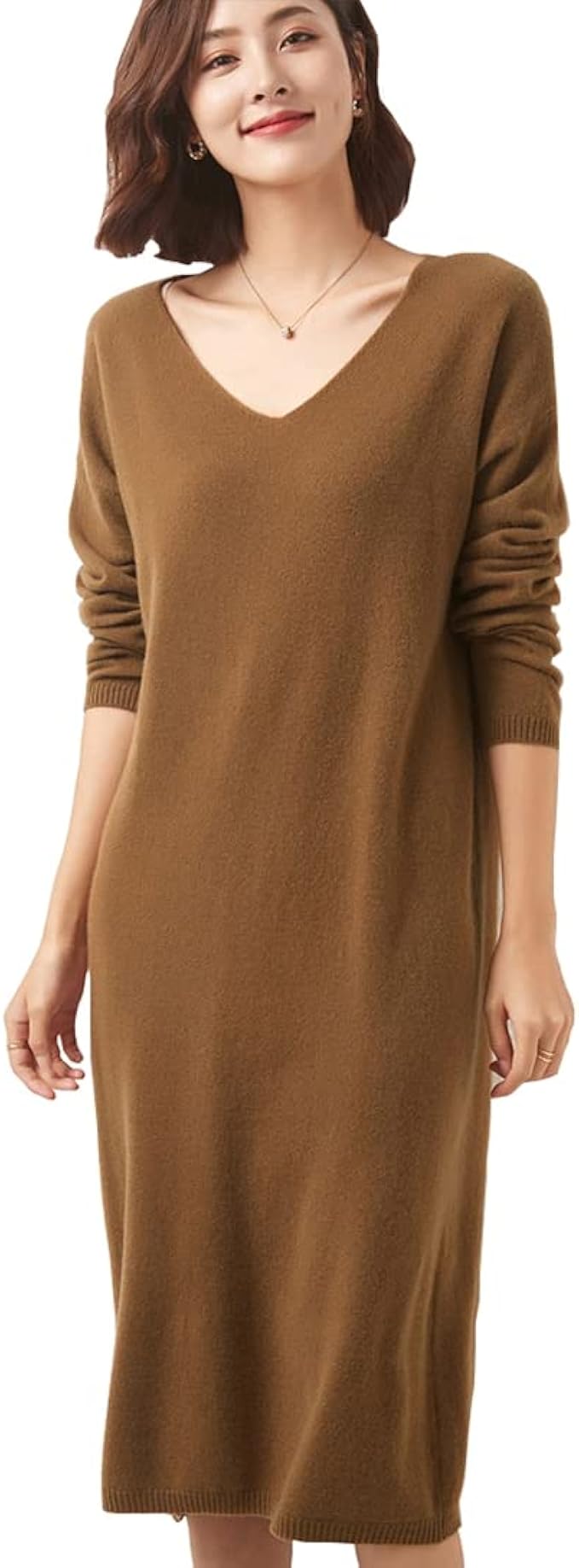 Amazon Co Jp ニットワンピース ウール レディース ワンピース Vネック インナーワンピース 暖かい 長袖 ロング丈 エレガント セクシー 春 秋 冬 通勤 デート 結婚式 ギフト セーターワンピース S 2xl 服 ファッション小物