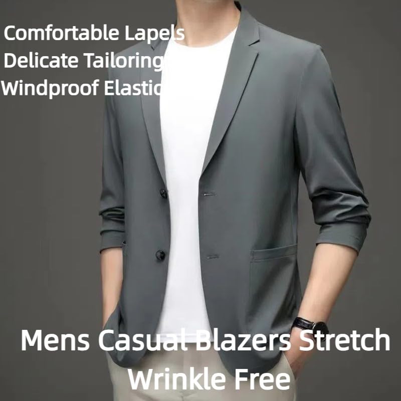 Kyayu Jacket, 2025 New Men's Light Summer Suit Jacket, Mens Casual Blazers Stretch Slim Fit Soft Wrinkle Free3