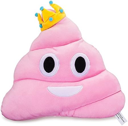 DreamD Princess Emoji Poop Pillow with Crown,Kawaii Emoticon Stuffed Plush Toy,Pink