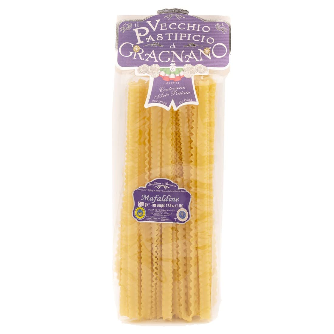 Italian Gourmet Il Italian Gourmet Pasta Mafaldine Gragnano IGP Hartweizen | Trafilata al bronzo, raue Oberfläche nimmt Ragù und cremige Saucen sehr gut, Gesamtnettogewicht 6 kg + Kostenlos Polpa 400g