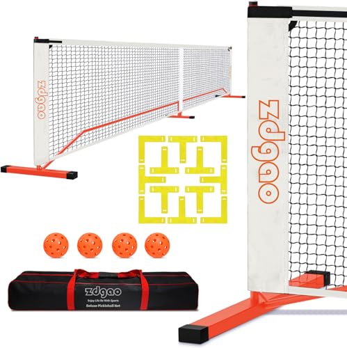 Zdgao Portable Pickleball Net for Driveway, 22FT Regulation Size Pickl eball Net with Court Marking...