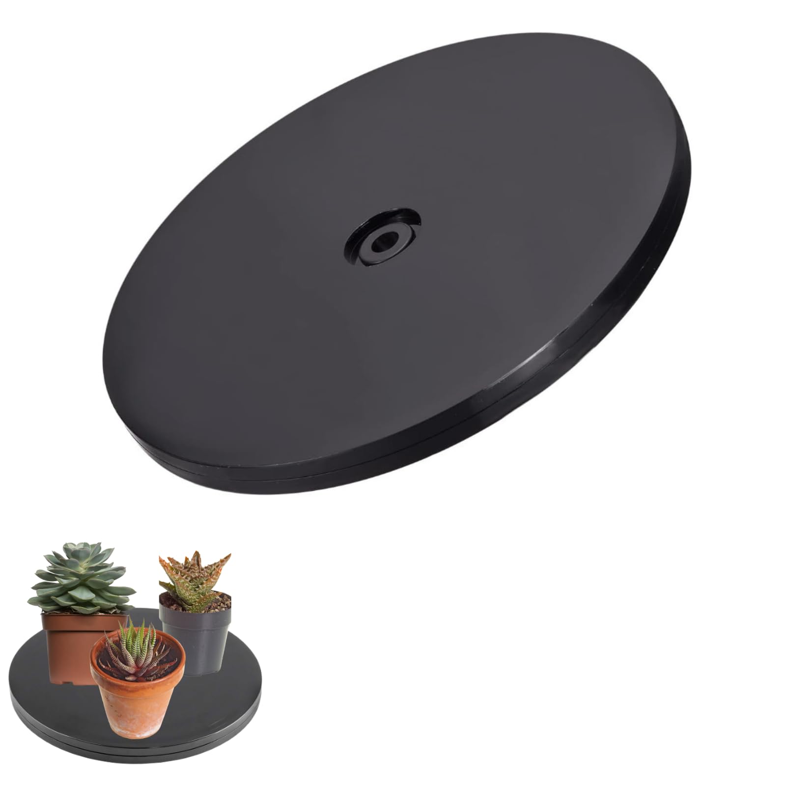 回転盤 回転台 360度回転 丸型 回転プレート 電話機 陶芸 盆栽 茶器果物置き 調味料スタンド 小物整理 15cm ブラック