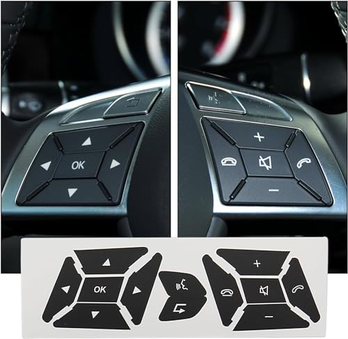 Image of Car Interior Stickers Button Decals Compatible with Mercedes Benz A W176 B W246 C W204 E W212 SLK R172 CLS W218 GLK X204 SL R231 Steering Wheel AC Window Radio Number Door & Air Conditioner Repair Kit