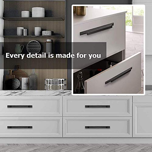 LONTAN 10 Pack Black Kitchen Cabinet Handles 96mm Cupboard Handles ...