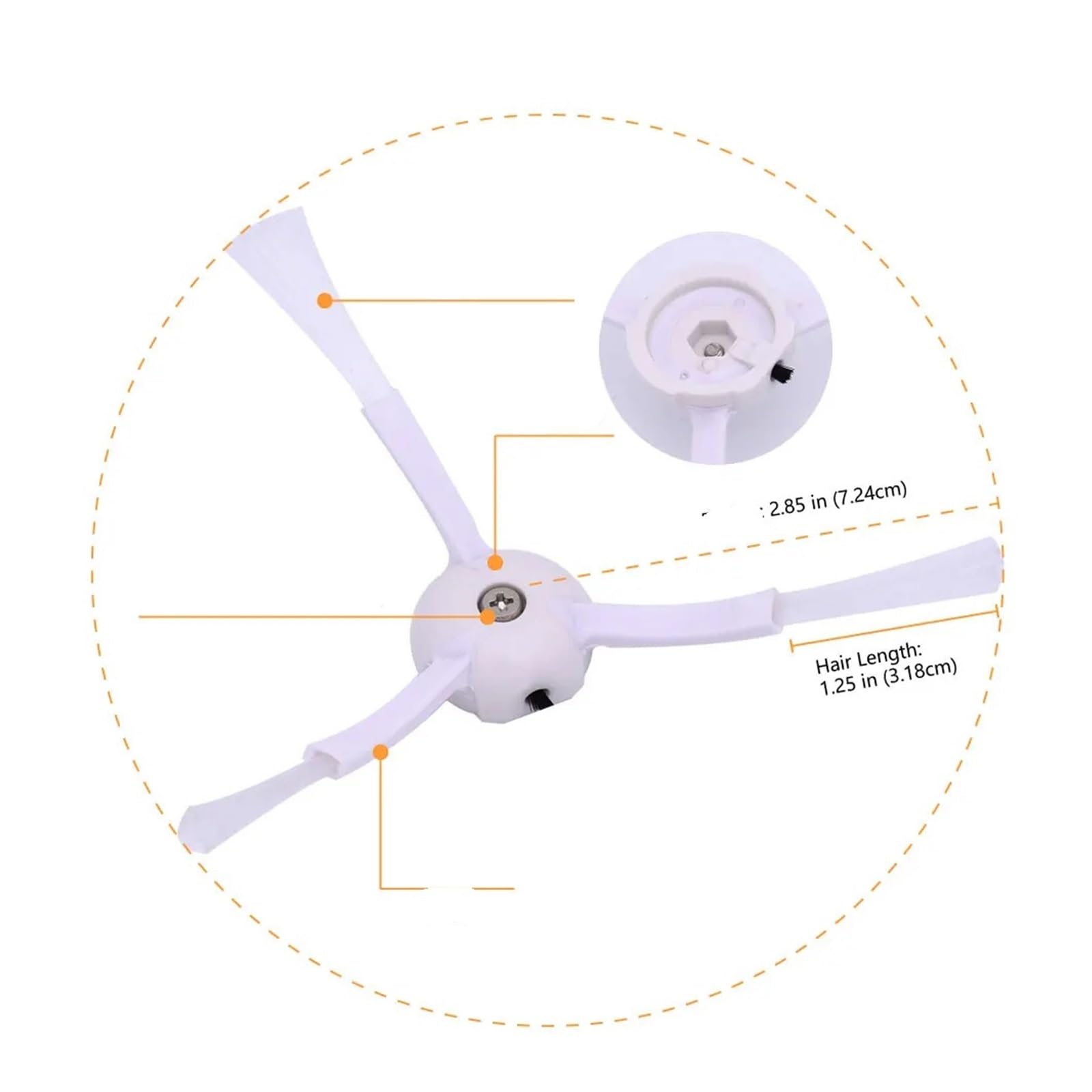 Kompatybilny z szczotką boczną filtra Koło mopa Opona kompatybilna z XIAOMI 1/1S ROBOROCK S50 S55 S6 MAXV Pure S4 E4 E35 E25 E2 Części do odkurzaczy(10pcs Side Brush Kit)