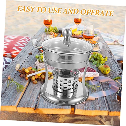 Olla Hotpot pequeña de acero inoxidable con cocina portátil miniatura 4