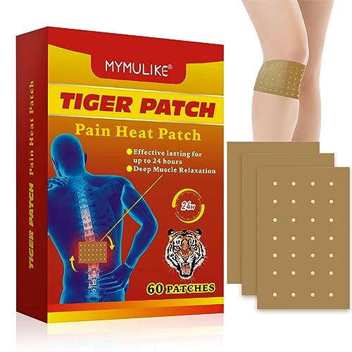 60 Count Tiger Schmerzlinderung Patch Schmerzlinderung Wärmepflaster Aufkleber für Nacken und Schulter Schmerzlinderung für Schulter Wärmepflaster Schmerzpflaster für Lendenwirbelsäule Knie
