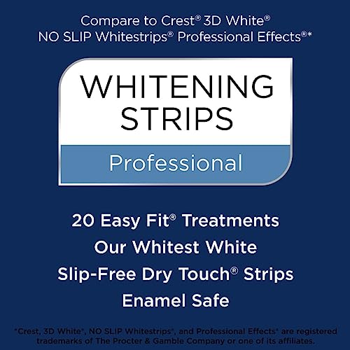 Image of Equate Professional Teeth Whitening Strips, Enamel Safe, 40 Whitening Strips (20 Treatments)