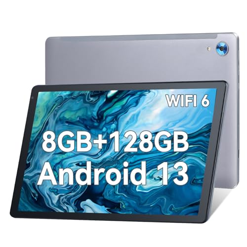 FYMLCPFY 10 inch Tablet, Android Tablet Octa-core with 8GB RAM+128GB ROM(1TB TF), 1280 * 800 HD+ IPS, Touchscreen, Dual Camera 5MP+8MP, WiFi 6G, Long Battery, Widevine L1 (grey)