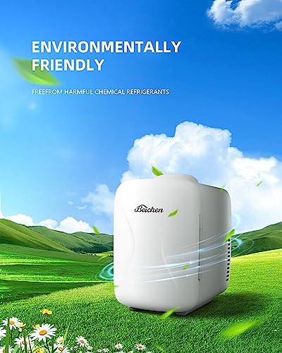 Image of BEICHEN Mini Fridge [Upgrade], Small Fridge Rapid Cooling 4 Liter /6 Cans Skincare Fridge, Cooler and Warmer Refrigerators for Bedroom, Cosmetics, Office and Car (White)