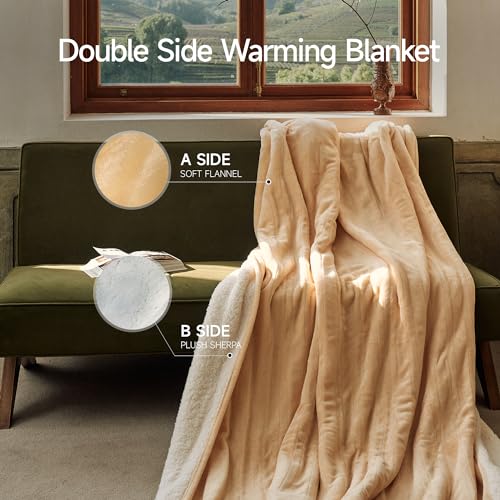 GOTCOZY Heated Blanket Twin Size - Electric Blanket with 6 Heating Level & 10 Hour Auto Off Heating Blanket, ETL Certified (62X84 Inch Yellow)