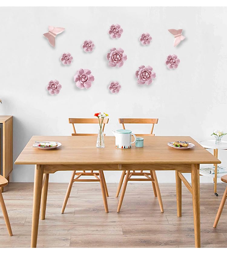 Image of Ceramic Flower Wall Art Decor, Artificial Flower Wall Sculpture,Handmade Ceramic Flowers for Home,Hallway,Living Room, Kitchen,Bathroom (Peony,Pink, 3.54 inch)