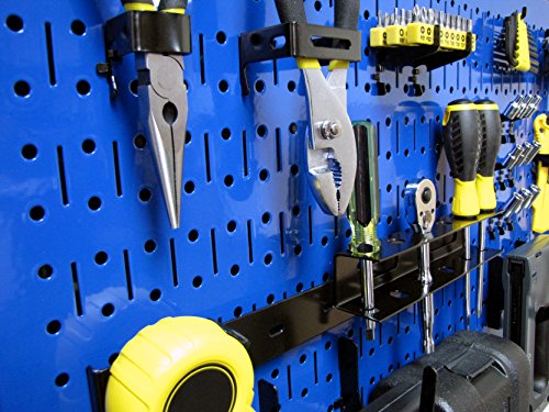 Wall Control Modular Pegboard Tool Organizer System - Wall-Mounted Metal Peg Board Tool Storage Unit For Pegboard Tiling (Blue Pegboard) #TOP3