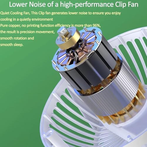 Image of efluky 4000mAh Rechargeable Clip Desk Mini Fan, Portable Table Fan, USB Rechargeable Clooing Fan for Men & Women, USB Battery Powered Quiet Personal Fan,5 Speed for Home Office Travel (Pink)