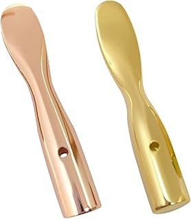 BESTOYARD 2 Peças De Creme Para Os Olhos Massageador De Olhos Colheres De Metal Varinha De Massagem Colheres De Servir De Metal Espátula Cosmética Facial Espátula Cosmética De Metal