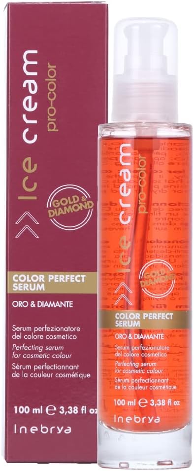 Inebrya Ice Cream Pro-Color Perfect Serum 100ml/3.38oz with Free Starry Lip plumping gloss tube 10ml*