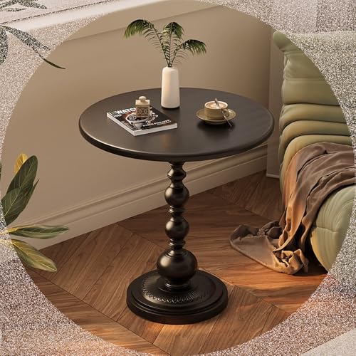 Table d'appoint ronde vintage pour salon et chambre à coucher - 53,3 cm - Table d'appoint élégante en métal pour petits espaces - Table basse et cocktail...