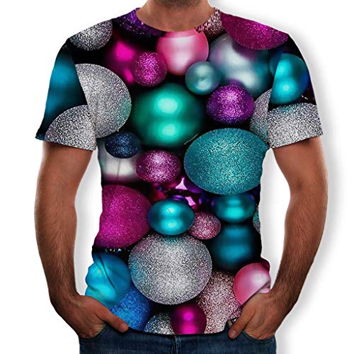 Adelier Men's 3D Printed Short Sleeve T-Shirt Men's Summer Shirt Comfortable Soft Shirt