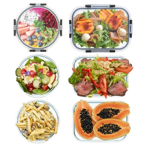 Comparison: What Is The Best Microwave To Buy 10 6 Pack Glass Food Storage Containers, BPA Free Meal Prep Containers with Leak Proof Lids, Freezer to Microwave Safe