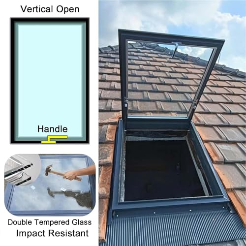 Claraboya para Techo contra Humedad Ventana de Ventilación Manual para Sótano 4