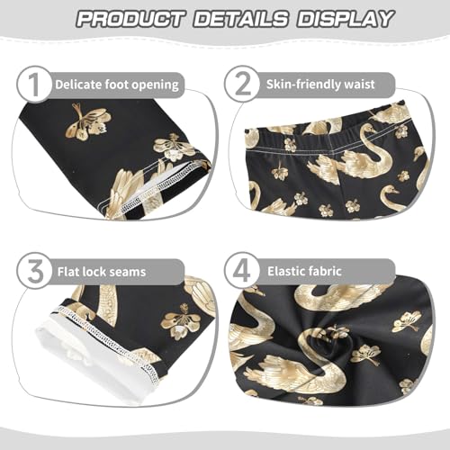 Elegant Swan Golden Girls Leggings Athletic Pants Tights Stretch Bottom3