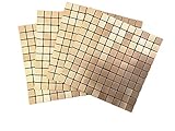 [page_title]-3D Fliesenaufkleber Mosaik, Selbstklebende Mosaik Fliesen Sticker, Wasserdicht Aluminium Metall Mosaik, Alte Mauer Erneuern Dekoration für Küche Badezimmer Schlafzimmer Wohnzimmer(,4 packs,Gold)